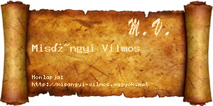 Misángyi Vilmos névjegykártya